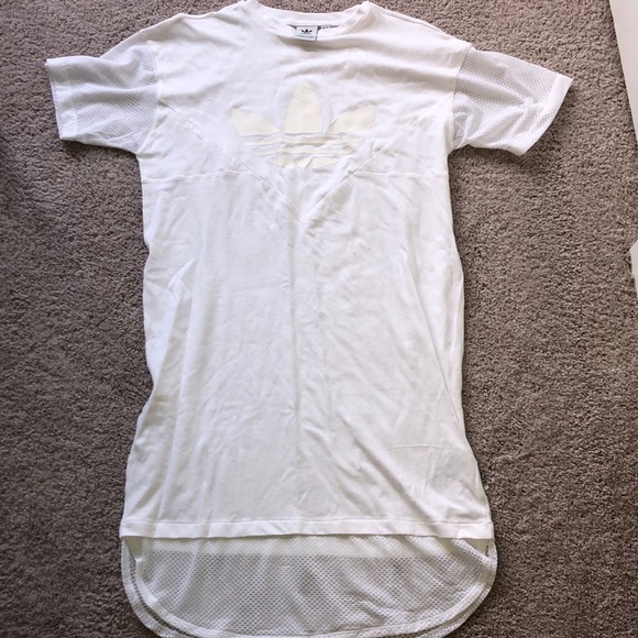 adidas white t shirt dress adidas Originals Tee Dress White